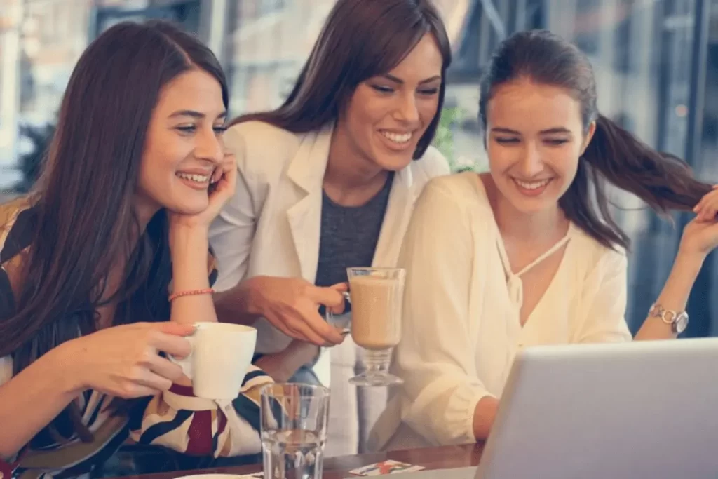 group of women having coffee at work